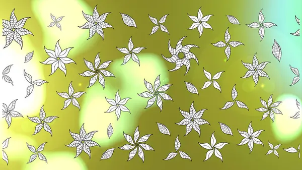 Χέρι Ζωγραφισμένο Απρόσκοπτη Floral Σχέδιο Λαϊκό Στυλ Λουλούδια Φύλλα Εικονογράφηση — Φωτογραφία Αρχείου