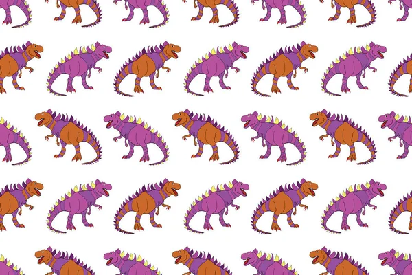Geometriskt Sömlöst Mönster Med Dinosaurier Färgade Ödleliknande Dinosaurier För Förpackning — Stockfoto