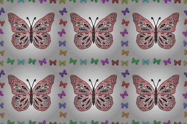 Красота Природе Летающие Бабочки Акварельном Стиле Растровая Иллюстрация Предпосылки Ткани — стоковое фото