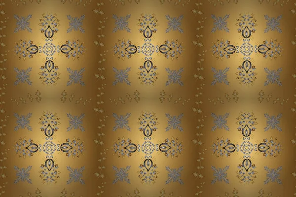 Традиційний Растровий Золотий Візерунок Дамаський Безшовний Орнамент Класичний Східний Візерунок — стокове фото