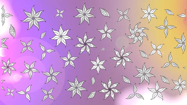 Λουλούδια Λευκά Βιολετί Και Ουδέτερα Χρώματα Στυλ Doodle Χέρι Που — Φωτογραφία Αρχείου