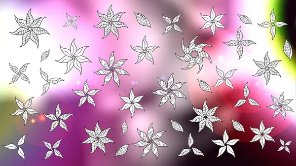 カラースプリングテーマシームレスパターン背景 ラスターイラストのシームレスな花柄 フラットフラワーエレメントデザイン ファンシーファブリックパターン — ストック写真