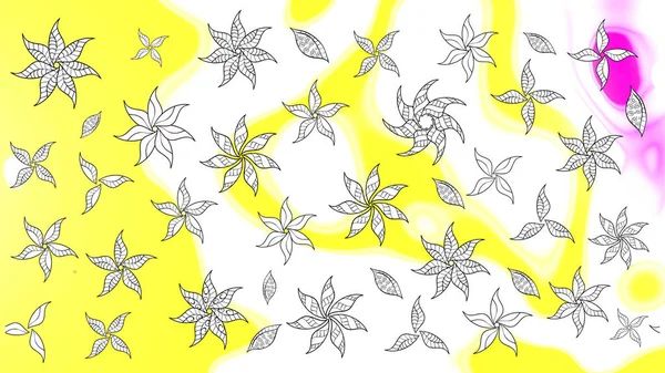 Färg Spring Tema Sömlöst Mönster Bakgrund Flat Flower Elements Design — Stockfoto