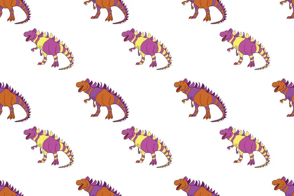 Schema Geometrico Senza Cuciture Con Dinosauri Dinosauri Colorati Simili Lucertole — Foto Stock