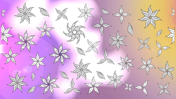 フラットフラワーエレメントデザイン 中立の花 ピンクと白の色 夏のテーマ シームレスなパターン背景 かわいい花ラスターパターン — ストック写真