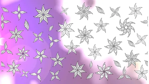 ラスターイラストのシームレスな花柄 カラースプリングテーマシームレスパターン背景 フラットフラワーエレメントデザイン ヴァイオレットの花 中立と白の色 — ストック写真