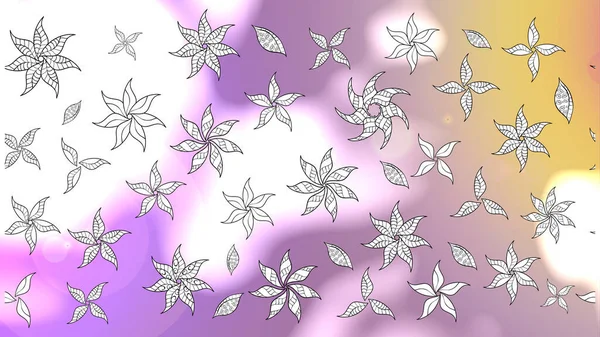 フラットフラワーエレメントデザイン カラースプリングテーマシームレスパターン背景 ラスターファッショナブルなファブリックパターン ニュートラル ベージュ色のかわいい花柄 — ストック写真