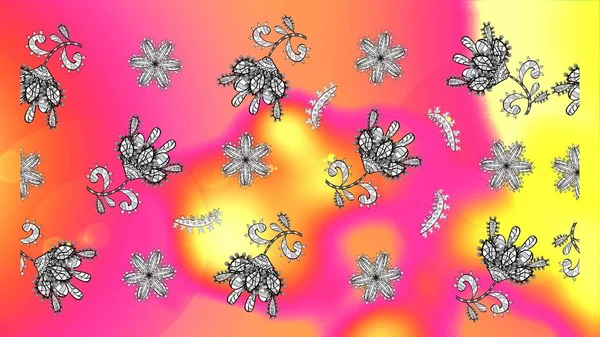Aranyos Virágmintás Rügyek Kamillavirágokkal Zökkenőmentes Háttér Raszter Illusztráció Szövetre Textilre — Stock Fotó