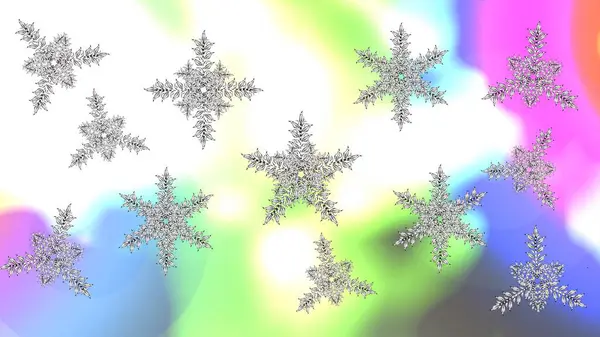 Zelené Bílé Neutrální Barvy Vánoční Vzor Sněhové Vločky Abstraktní Pozadí — Stock fotografie