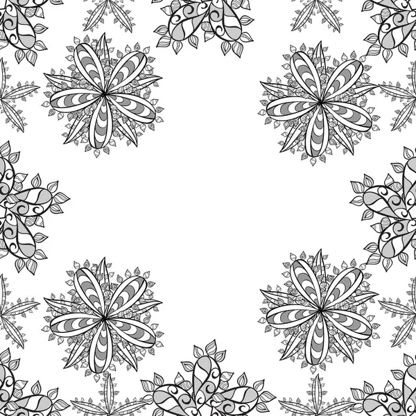 Seamless Pattern Black White Gray Flowers Watercolor Floral Pattern Cute — Stock Photo, Image
