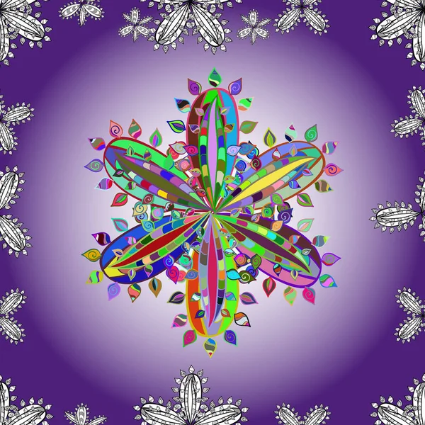 Векторный Акварельный Цветочный Узор Нежные Цветы Нейтральные Фиолетовые Серые Цветы — стоковый вектор