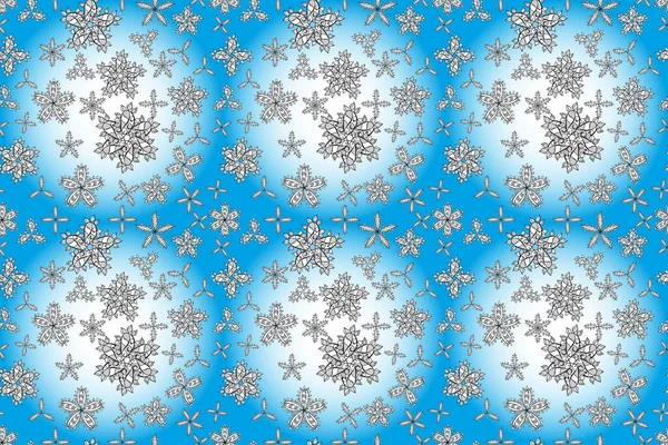 水彩シームレスなパターン フローラルプリント ウォーターカラースタイルの青 中立色の花 — ストック写真