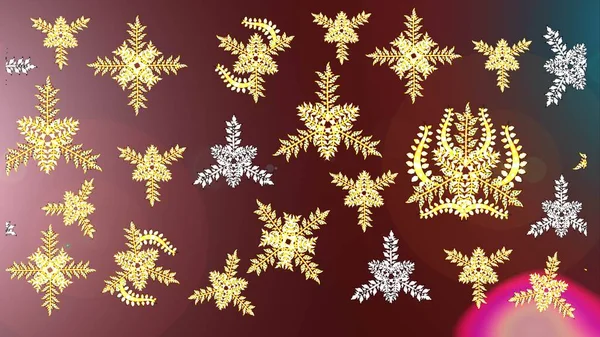 クリスマススタイリッシュ ラスターイラスト 中立色のスノーフレーク — ストック写真