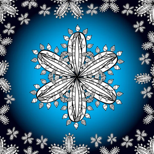 Бесшовный Цветочный Узор Плоский Цветочный Дизайн Цветы Белого Черного Синего — стоковое фото