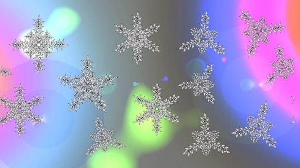 Εικονογράφηση Ράστερ Εικονογράφηση Ράστερ Snowflake Απομονώνονται Μπλε Ουδέτερα Και Γκρι — Φωτογραφία Αρχείου