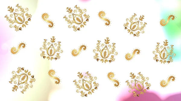 Damast Naadloos Herhalend Patroon Antieke Gouden Herhaalbare Behang Gouden Bloemen — Stockfoto