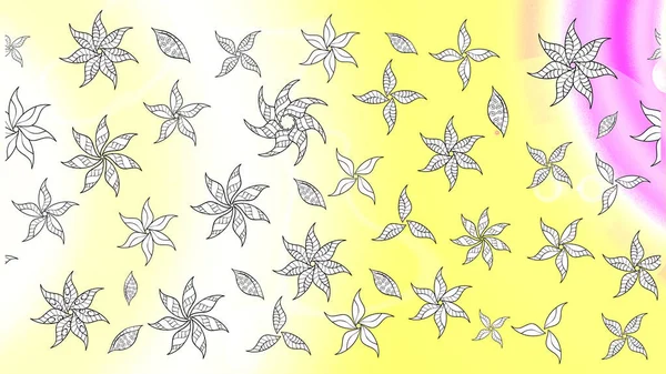 現代フラワーバック ファッションプリントのためのテンプレートのエレガント フォークスタイル 明るいカラフルな花と白 黄色の色に残る驚くべきシームレスな花柄 — ストック写真