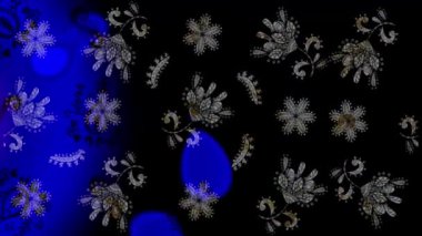 Renkli unsurlarla hareketli arka plan görüntüleri. Çiçekler. Eski model. Bayrak biçimi.