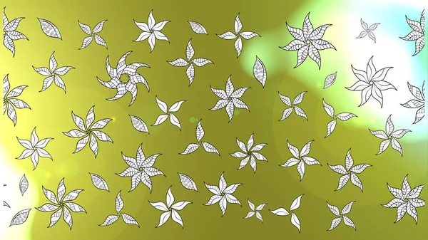 Λουλούδια Λευκό Κίτρινο Και Πράσινο Χρώμα Σχεδιασμός Επίπεδων Στοιχείων Λουλούδι — Φωτογραφία Αρχείου