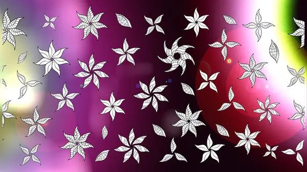 Padrão Floral Sem Costura Ilustração Raster Flores Nas Cores Branca — Fotografia de Stock