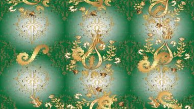 Renkli unsurlarla hareketli arka plan görüntüleri. Çiçekler. Eski model. Bayrak tarzı. Video kaydı. Şablon. Kare, geometrik, eşkenar dörtgen