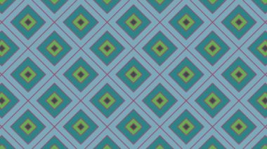 Renkli unsurlarla hareketli arka plan görüntüleri. Çiçekler. Eski model. Bayrak tarzı. Video kaydı. Şablon. kare, geometrik, eşkenar dörtgen