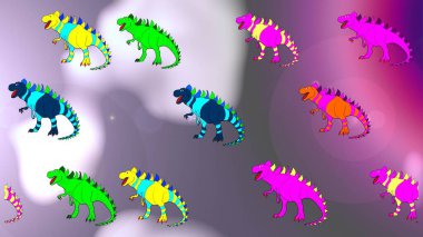 REX 'in Çin' deki yeni yılı. Karalamalar ve arka planda zanaat stili olan Asyalı unsurlar. Çin 'in yeni yılı, dinazorların yılı kutlu olsun. Tarafsız, gri ve mor renklerde cereyan yapıyor. Raster..