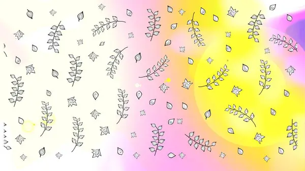Colour Spring Theme sketch pattern Background. Floral sketch pattern background, summer flowers. Flat Flower Elements Design. Flowers on neutral, yellow and white colors.