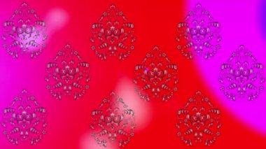 Renkli unsurlarla hareketli arka plan görüntüleri. Çiçekler. Eski model. Bayrak tarzı. Video kaydı. Şablon.