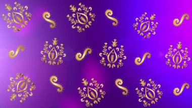 Renkli unsurlarla hareketli arka plan görüntüleri. Çiçekler. Eski model. Bayrak tarzı. Video kaydı. Şablon.