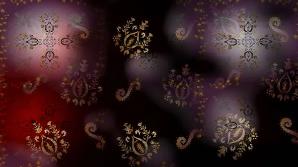 Damask arkaplanı. Altın çiçekli duvar kağıdı. Şablon. Barok tarzında altın siyah, gri ve kahverengi çiçek süsü. Siyah, gri ve kahverengi renklerde altın element.