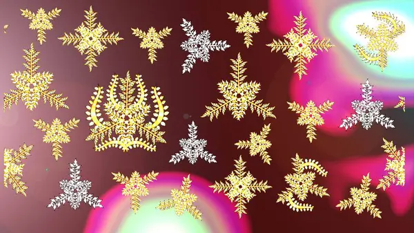 stock image Fine snowflake. Raster illustration. Abstract winter brown, neutral and pink ornament. Isolated cute snowflakes on colorful background. Round raster snowflake.