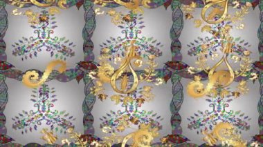 Renkli unsurlarla hareketli arka plan görüntüleri. Çiçekler. Eski model. Bayrak tarzı. Video kaydı. Şablon.