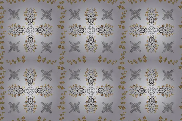 Damask Seamless Repeating Pattern Antique Golden Repeatable Wallpaper Golden Element — Stock Photo, Image