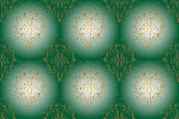Cute texture. Cute background. Vintage background. Seamless geometric pattern. Pictures in green, neutral and blue colors. Raster