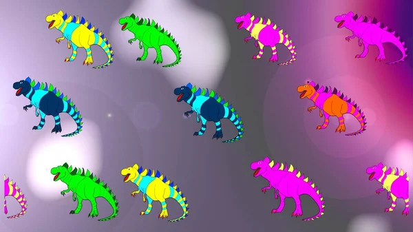 Милый Динозавр Большими Рогами Иллюстрация Нейтральных Серых Фиолетовых Цветах Использоваться — стоковое фото