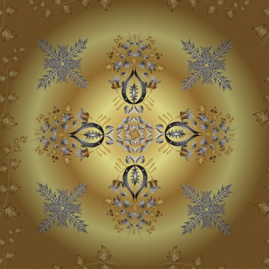 Kusursuz altın desen. Doğulu süsü. Altın elementlerle renklerde altın desen.