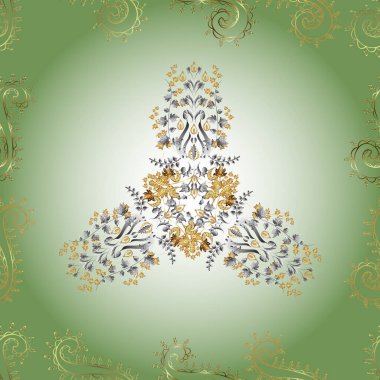 Kusursuz altın desen. Doğulu süsü. Altın elementlerle renklerde altın desen.