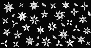 Bahar mevsimi. Nazik romantik baskı. Raster dikişsiz şirin çiçek deseni. Tatil havası. Çiçekler beyaz, gri ve siyah renklerde.