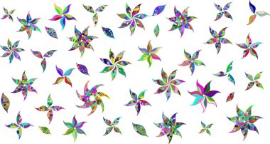 Küçük çiçekte hoş bir çiçek deseni var. Çiçeksel elementlerle süslenmiş zarif raster dokusu. Mavi, yeşil ve beyaz renkli, parlak çiçekli, soyut, pürüzsüz desen.