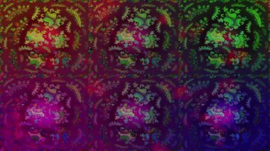 Renkli unsurlarla hareketli arka plan görüntüleri. Çiçekler. Eski model. Bayrak tarzı. Video kaydı. Şablon. Ekran koruyucular ya da reklamlar için karalama. Kusursuz. Döngü.