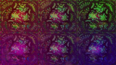 Renkli unsurlarla hareketli arka plan görüntüleri. Çiçekler. Eski model. Bayrak tarzı. Video kaydı. Şablon. Ekran koruyucular ya da reklamlar için karalama. Kusursuz. Döngü.
