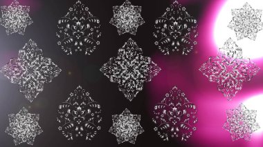 Renkli arka planda izole tatlı kar taneleri. Soyut mandala ya da tuhaf kar tanesi çizgisi sanat tasarımı. Raster illüstrasyonu.