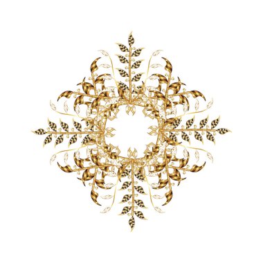 Noel ve yeni yıl moda baskıları için tatil tasarımı. Kar tanelerinin soyut arkaplanı olan şirin bir Noel arkaplanı. Altın kar taneleri. Renkler.