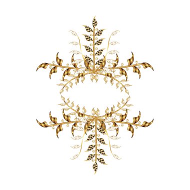 Güzel kar taneleri olan soyut bir Noel arkaplanı. Farklı kar taneleri koleksiyonu, altın renklerde kış elementleri.