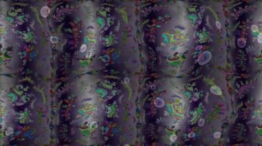 Renkli unsurlarla hareketli arka plan görüntüleri. Çiçekler. Eski model. Bayrak tarzı. Video kaydı. Şablon. Ekran koruyucular ya da reklamlar için karalama. Kusursuz. Döngü.