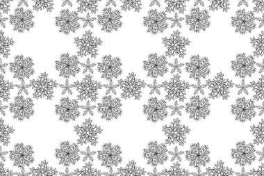 Siyah, beyaz ve gri çiçekli kusursuz desen suluboya çiçek deseni, güzel çiçek, duvar kağıdı, kart ya da kumaş için fayanslı. - Stok.