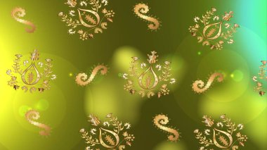 Kumaş veya Duvar Kağıdı Tasarımı. Raster illüstrasyonu. Tekstil için Lacy Fashion Print. Folk Style. Stilize Çiçekler. Lace Snowflakes 'in etnik kökü. Mandalas Dekoratif Doku Arkaplanı.