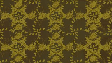 Şirin çiçekler. Satır seamless modeli. Rasterleştirme Trendy kumaş deseni.