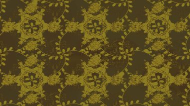 Soyut etnik raster kusursuz desen. Kabile sanatı boho baskısı, klasik çiçek arkaplanı. Arkaplan dokusu, duvar kağıdı, çiçek teması kahverengi, nötr ve yeşil renkler.